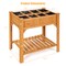 Costway 8 Grids Raised Garden Bed Elevated Planter Box Kit Wood w/Liner & Shelf